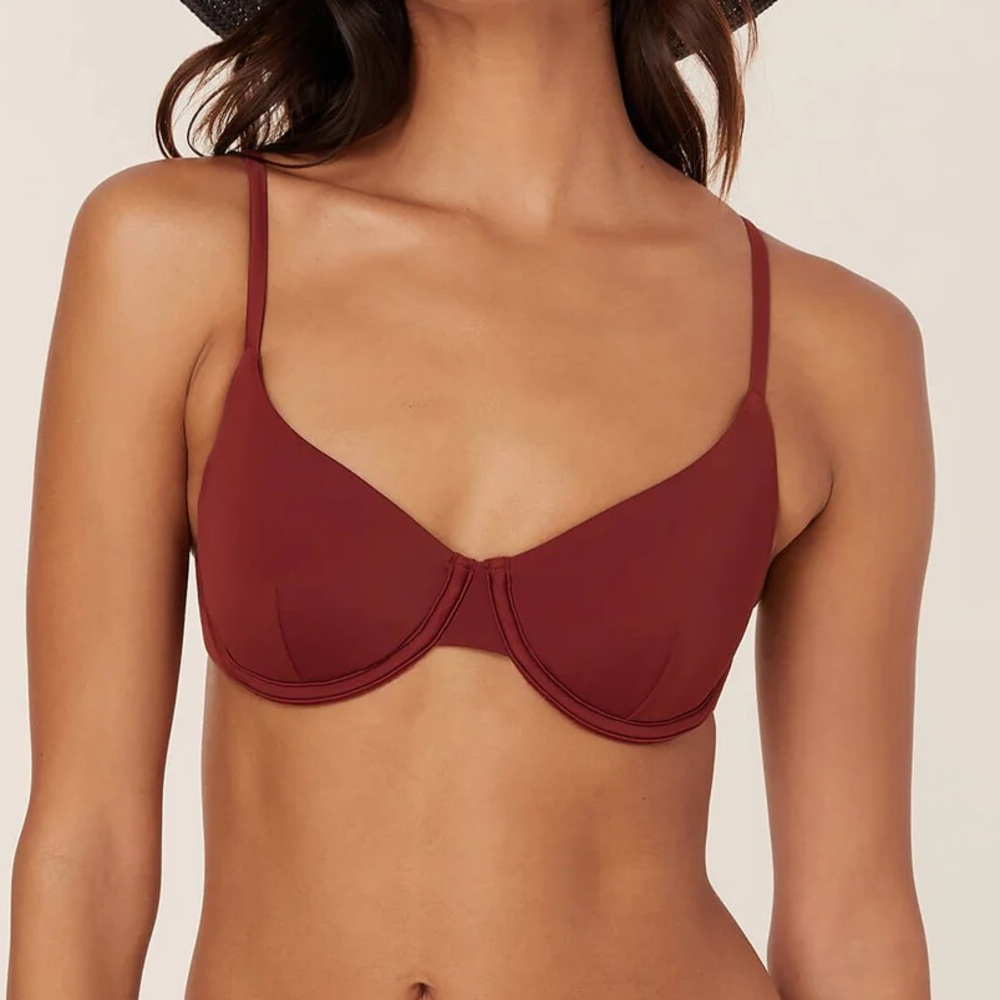 Andie Swimsuit Bermuda Spaghetti Strap Underwire Bikini Top NEW